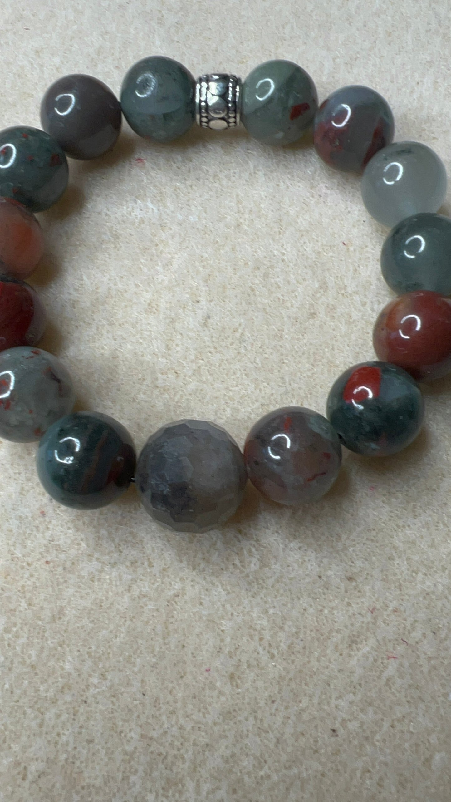 African Bloodstone Stretch Bracelet