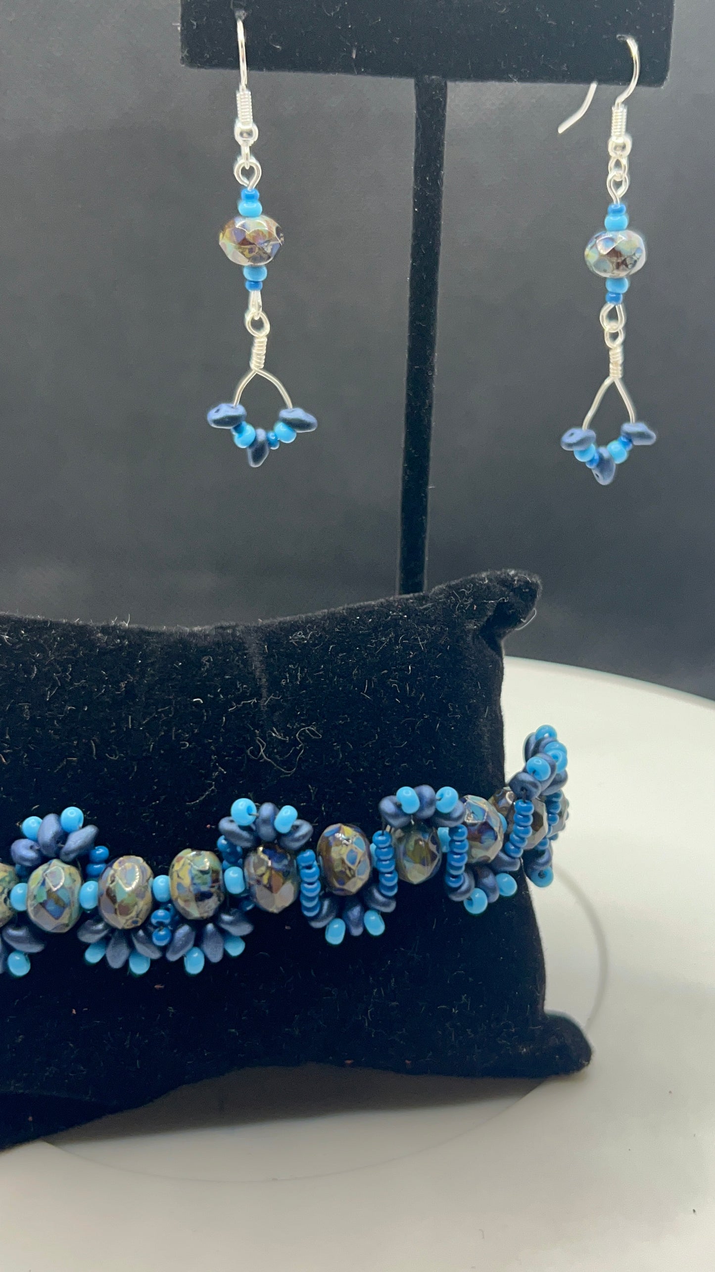 The Blues Wavy Bracelet and Earrings