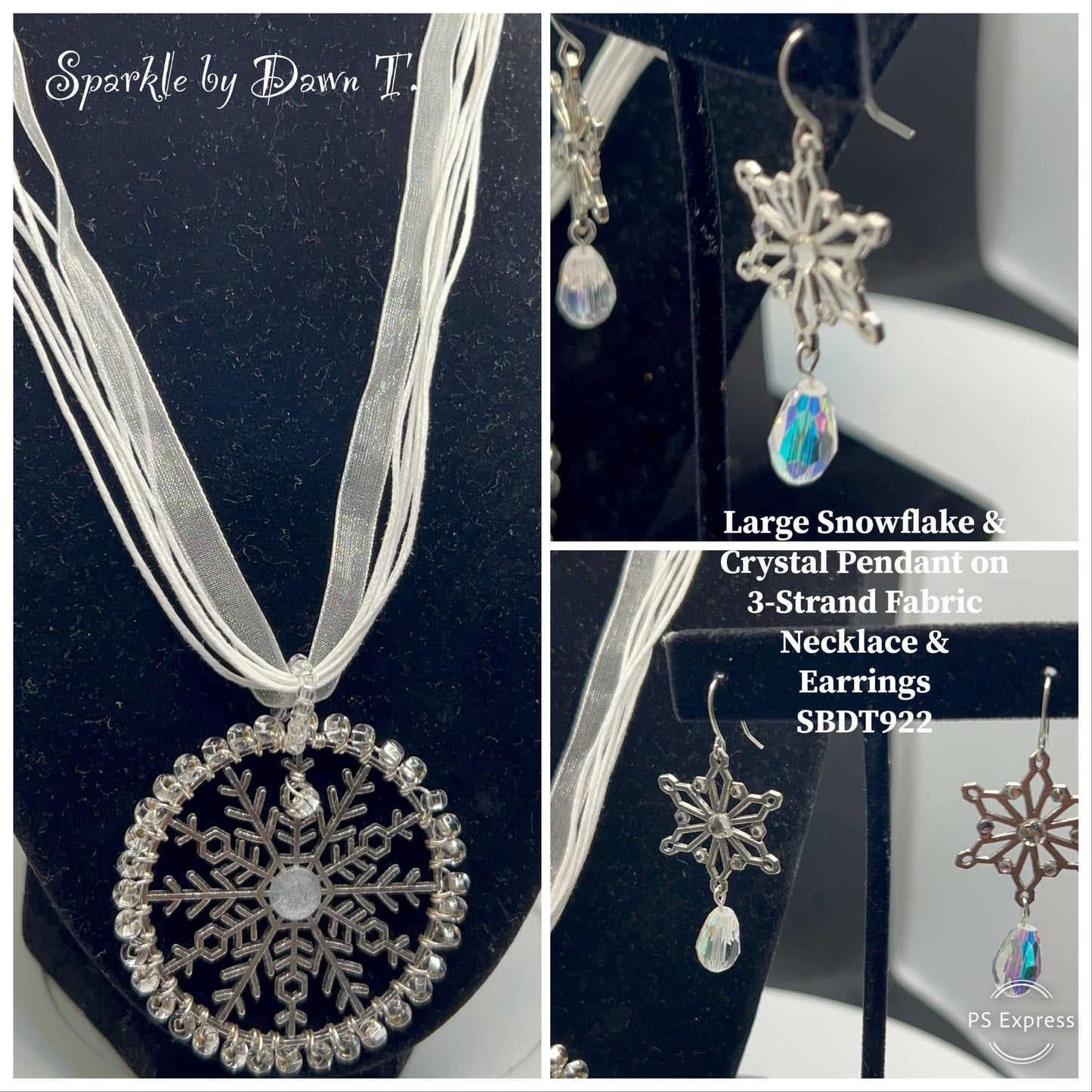 Snowflake Necklace and Earrings Set