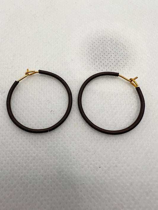 Small Brown Hoops with silver Size 1 inch