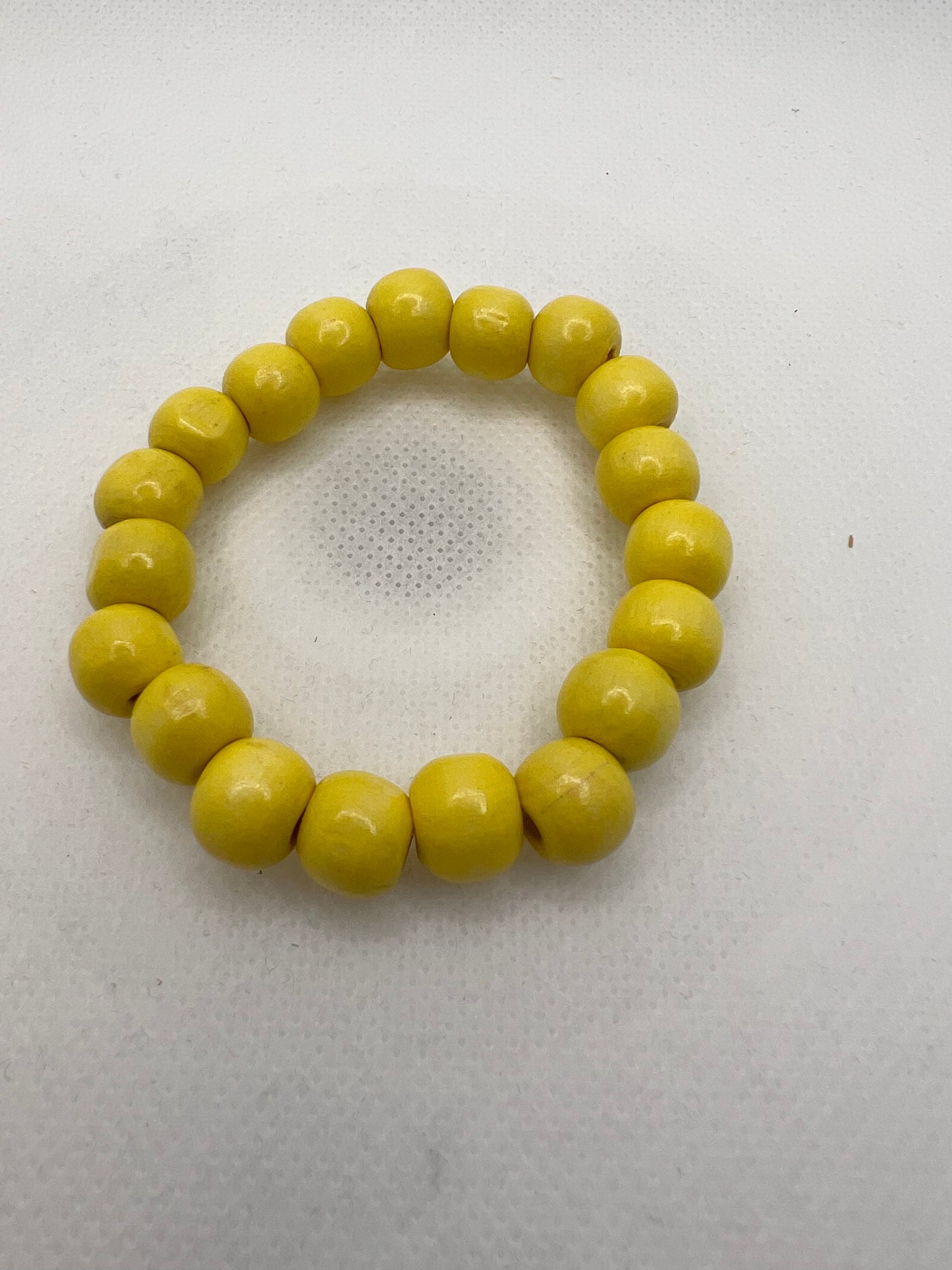 Yellow Wood Stretch Bracelet - Size 6 1/2