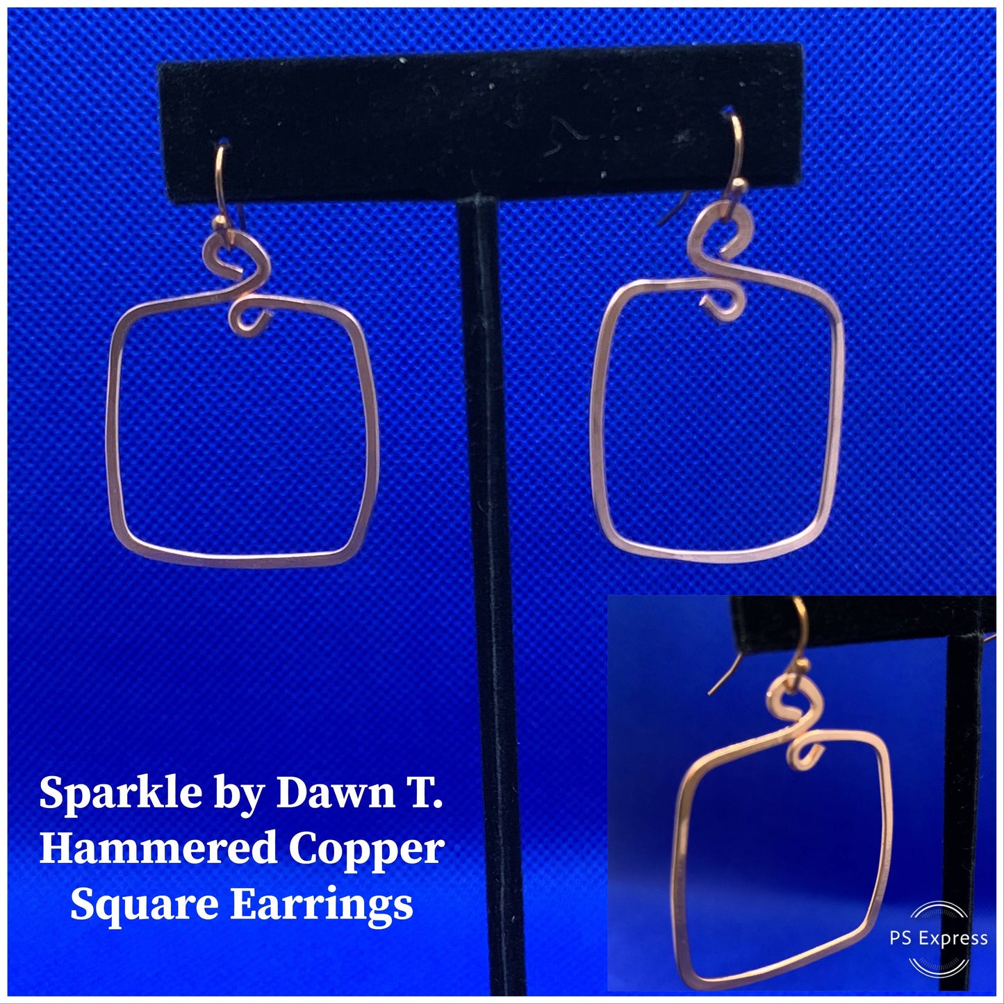 Copper Square Formed Earrings